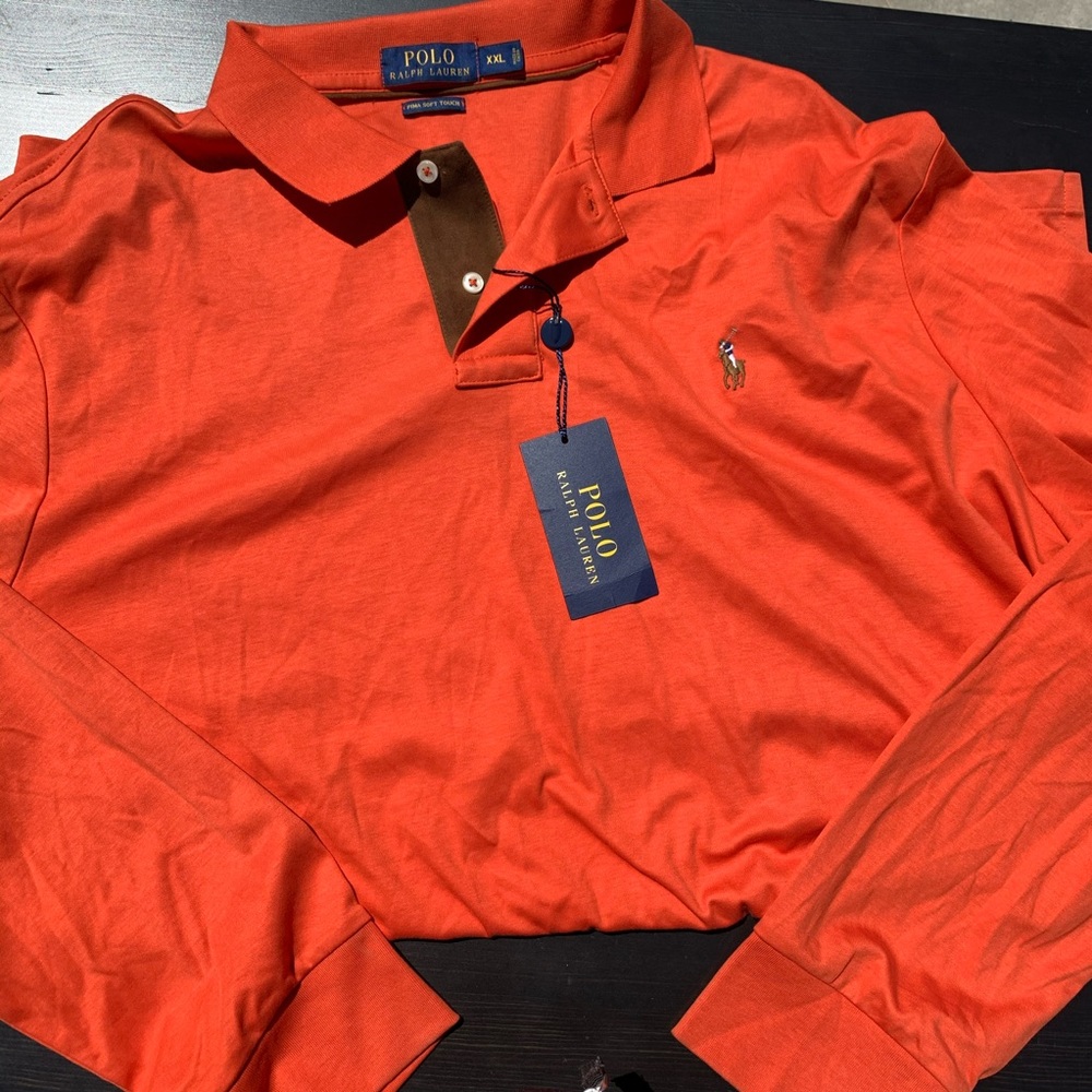 Men’s orange polo